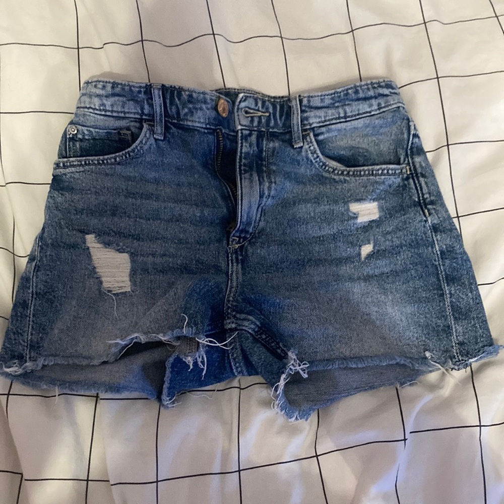 h&m girls denim jean shorts size 11-12